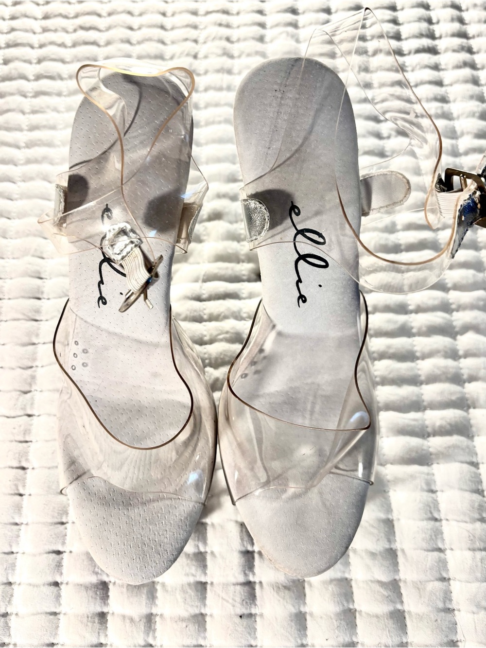Elle Clear Strap Sandals in White